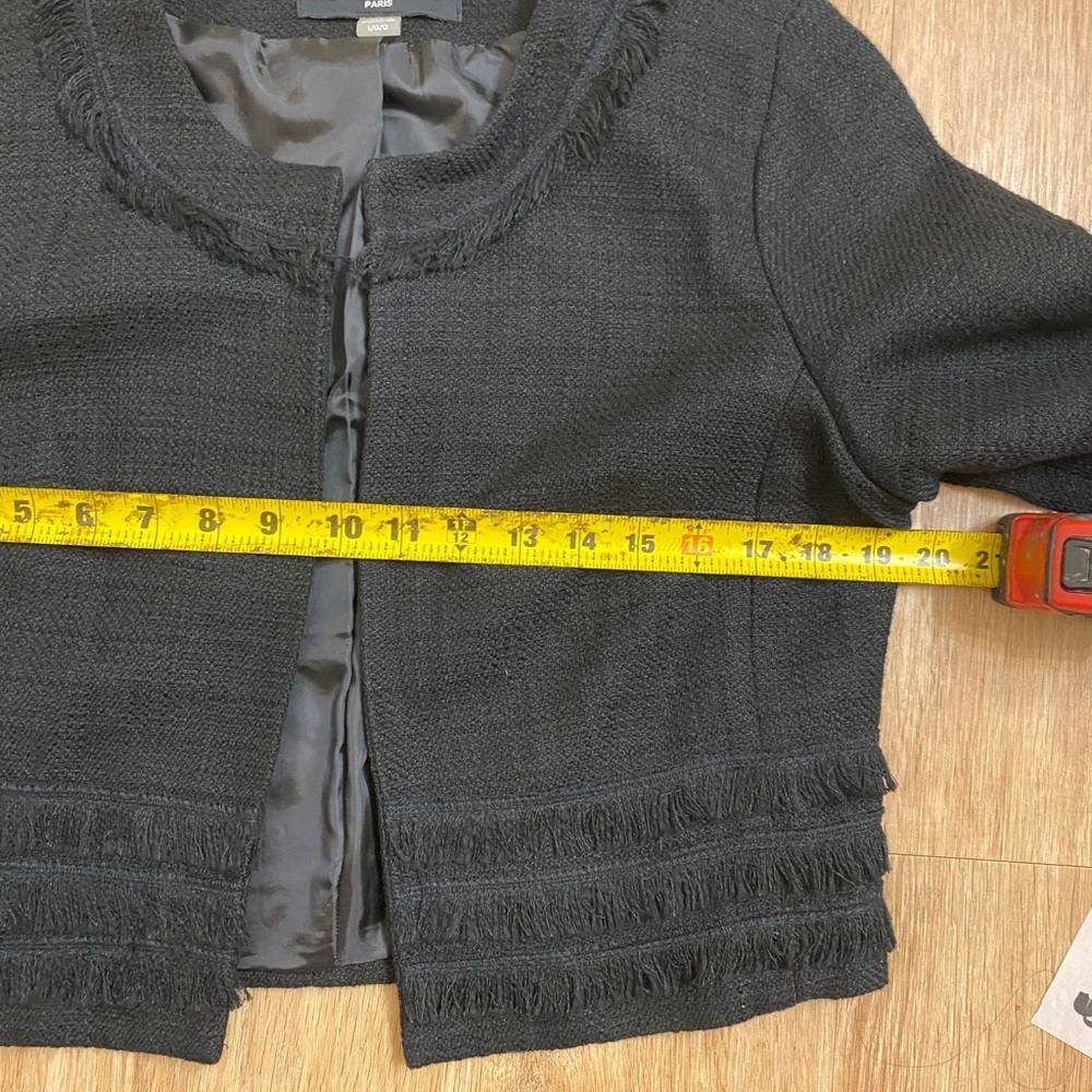 Karl Lagerfeld Black Cropped Fringe Jacket - Picture 7 of 8